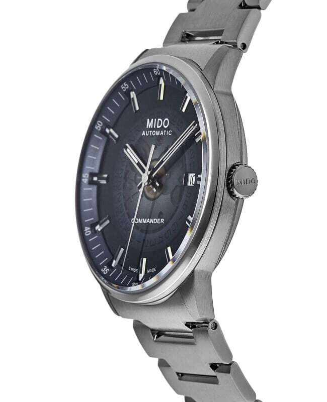 Mido Commander Automatic Gradient Blue Dial Silver Steel Strap Watch For Men - M021.407.11.411.01 Buy Now By Mido
