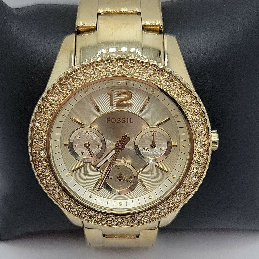 Fossil Stella Multifunction Gold Dial Gold Steel Strap Watch for Women - ES3589 Buy Now By Fossil