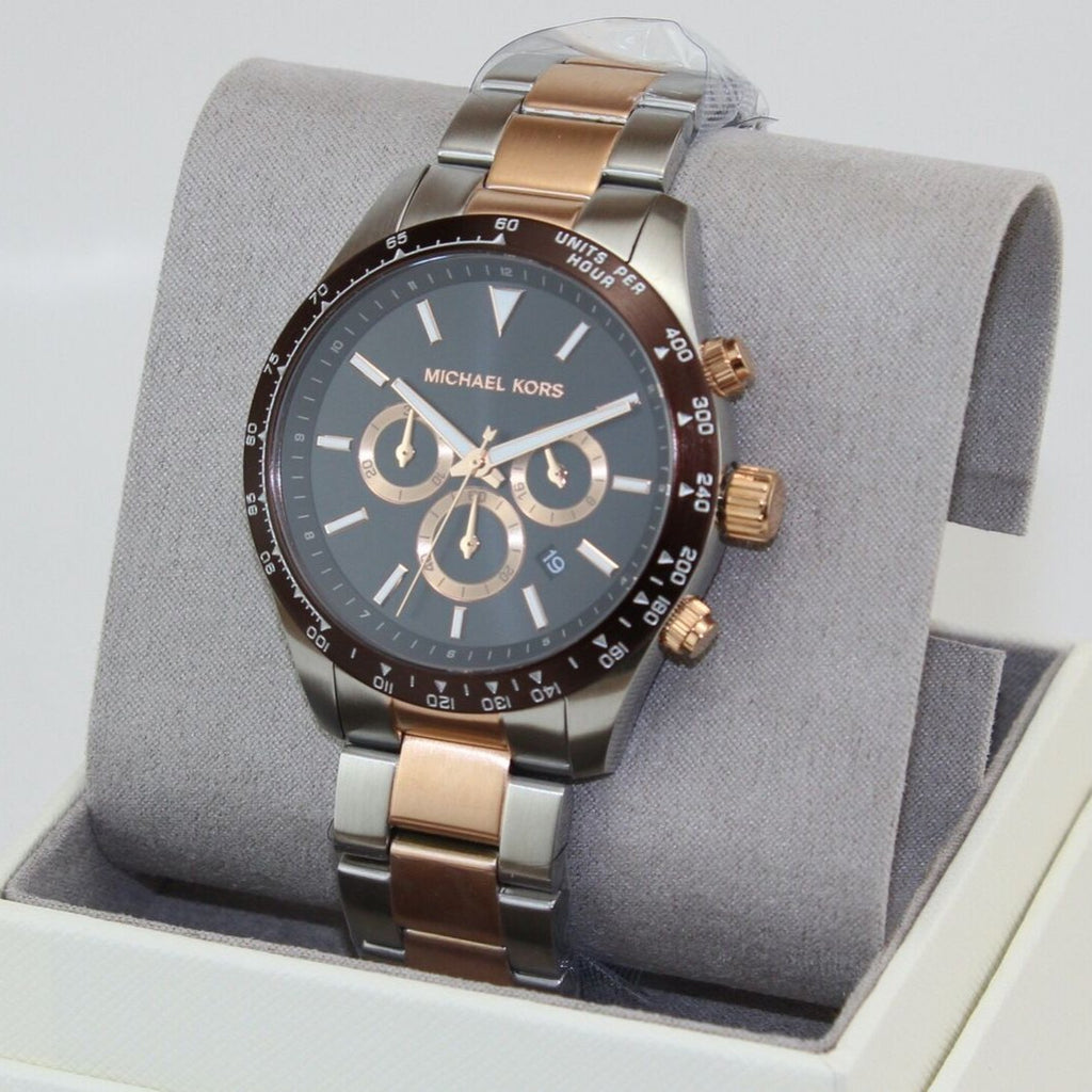 Michael Kors Layton Chronograph Black Dial Two Tone Steel Strap Watch For Men - MK8913 Buy Now By Michael Kors