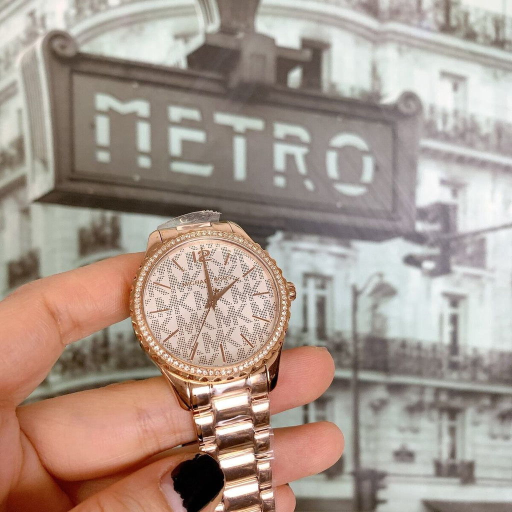 Michael Kors Layton Three Hand Silver Dial Rose Gold Steel Strap Watch For Women - MK7297 Buy Now By Michael Kors