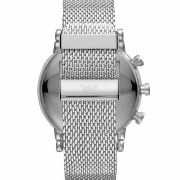 Emporio Armani Luigi Chronograph Blue Dial Silver Mesh Bracelet Watch For Men - AR80038 Buy Now By Emporio Armani