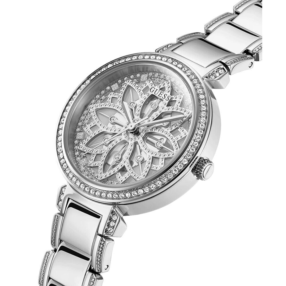 Guess Lily Quartz Silver Dial Silver Steel Strap Watch For Women - GW0528L1 Buy Now By Guess