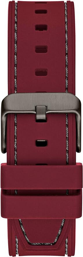 Guess Headline Multifunction Grey Dial Burgundy Silicone Strap Watch For Men - GW0571G4 Buy Now By Guess