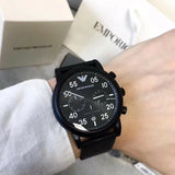 Emporio Armani Luigi Chronograph Black Dial Black Leather Strap Watch For Men - AR11133 Buy Now By Emporio Armani