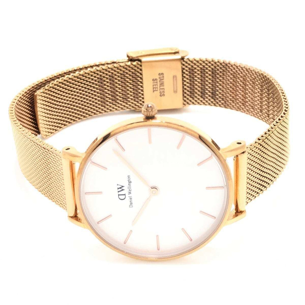 Daniel Wellington Classic Petite Melrose White Dial Rose Gold Mesh Bracelet Watch For Women - DW00100163 Buy Now By Daniel Wellington