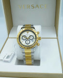 Versace Classic Chronograph Quartz Silver Dial Two Tone Steel Strap Watch For Men - VEV700519 Buy Now By Versace