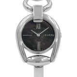 Gucci Horsebit Collection Mother of Pearl Black Dial Silver Steel Strap Watch For Women - YA139503 Buy Now By Gucci