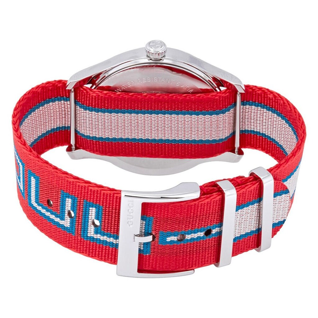 Gucci G Timeless Quartz Red Dial Two Tone NATO Strap Watch For Men - YA1264070 Buy Now By Gucci