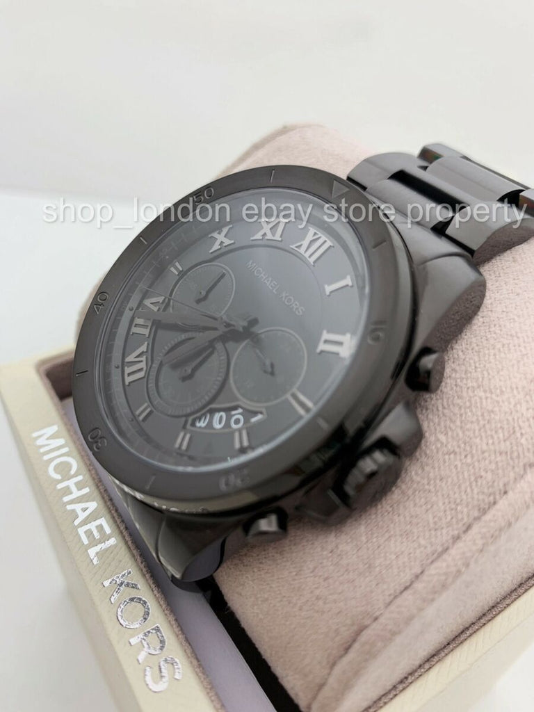 Michael Kors Brecken Chronograph Black Dial Black Steel Strap Watch For Men - MK8482 Buy Now By Michael Kors