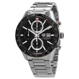 Tag Heuer Carrera Automatic Chronograph Black Dial Silver Steel Strap Watch for Men - CBM2110.BA0651 Buy Now By Tag Heuer