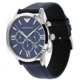 Emporio Armani Giovanni T Bar Chronograph Quartz Blue Dial Blue Leather Strap Watch For Men - AR11226 Buy Now By Emporio Armani