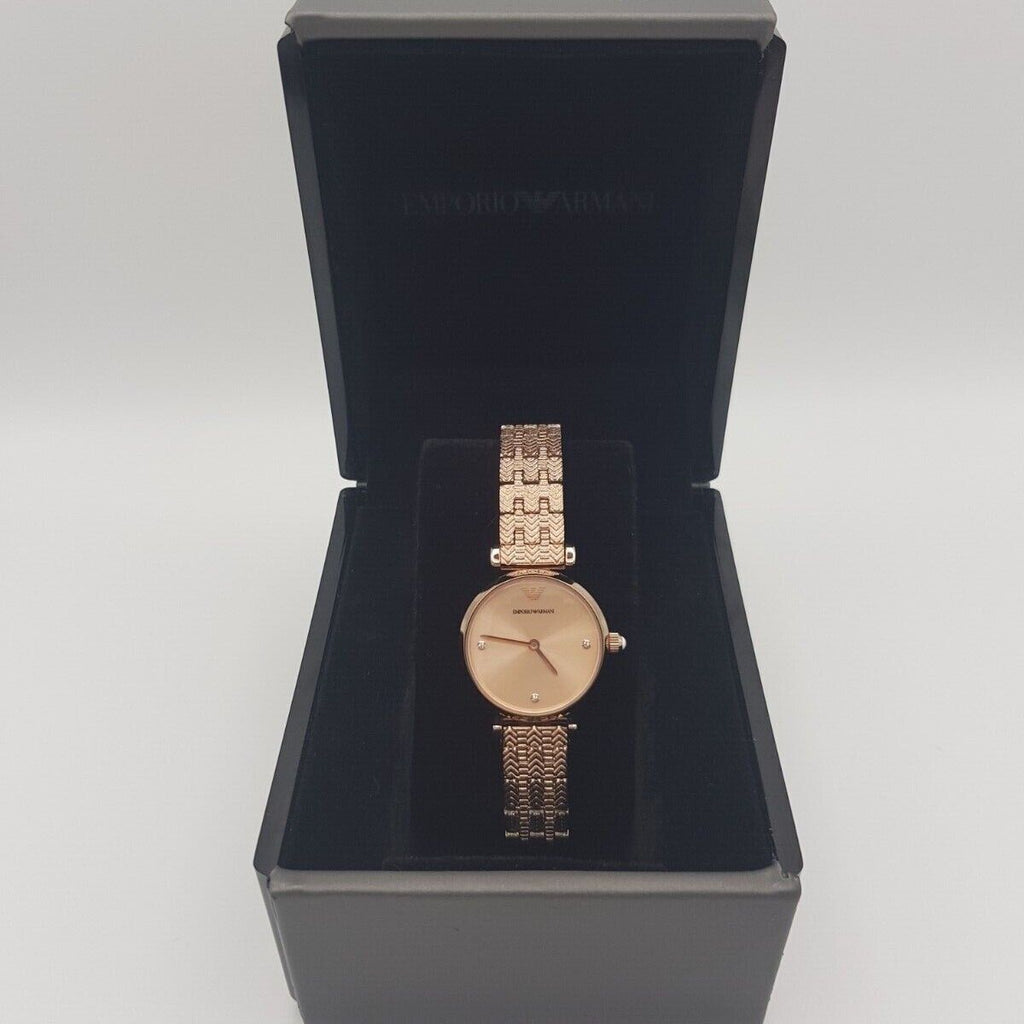 Emporio Armani Gianni T Bar Quartz Rose Gold Dial Rose Gold Steel Strap Watch For Women - AR11342 Buy Now By Emporio Armani