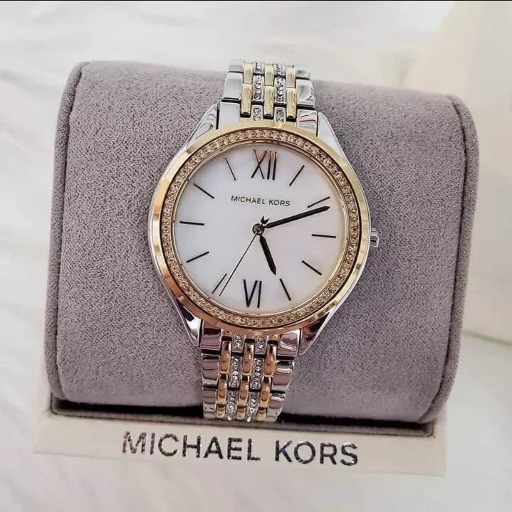 Michael Kors Mindy Three Hand White Dial Two Tone Steel Strap Watch For Women - MK7084 Buy Now By Michael Kors