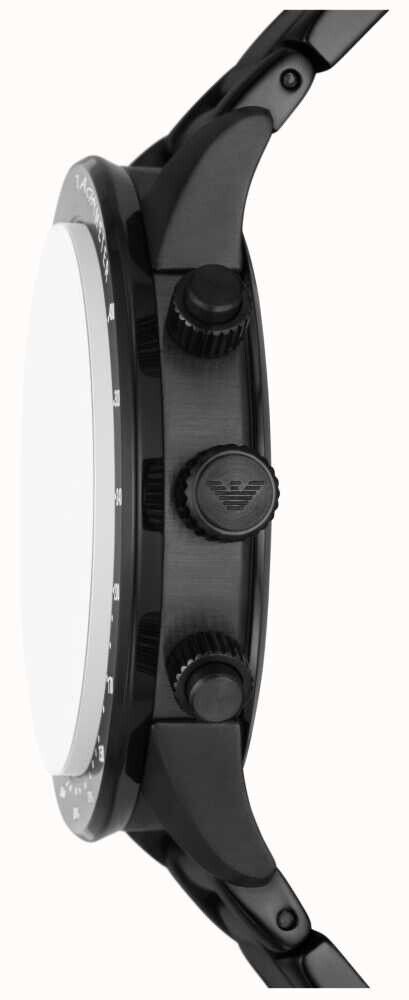 Emporio Armani Mario Chronograph Green Dial Black Steel Strap Watch For Men - AR11472 Buy Now By Emporio Armani