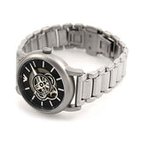 Emporio Armani Meccanico Automatic Skeleton Black Dial Silver Steel Strap Watch For Men - AR60021 Buy Now By Emporio Armani