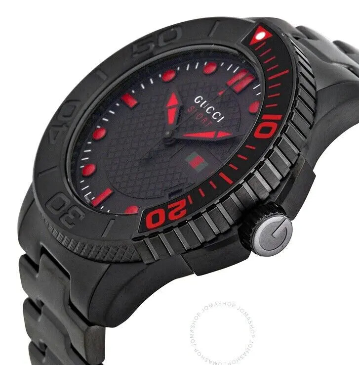 Gucci G Timeless Sport Black Dial Black Steel Strap Watch For Men - YA126230 Buy Now By Gucci