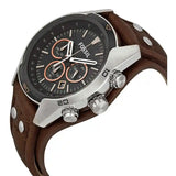 Fossil Coachman Chronograph Black Dial Brown Leather Strap Watch for Men - CH2891 Buy Now By Fossil