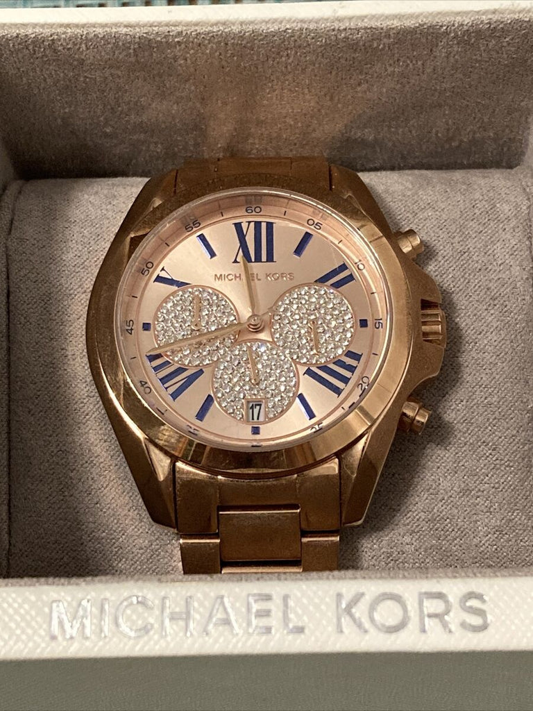 Michael Kors Bradshaw Chronograph Rose Gold Dial Rose Gold Steel Strap Watch For Women - MK6321 Buy Now By Michael Kors