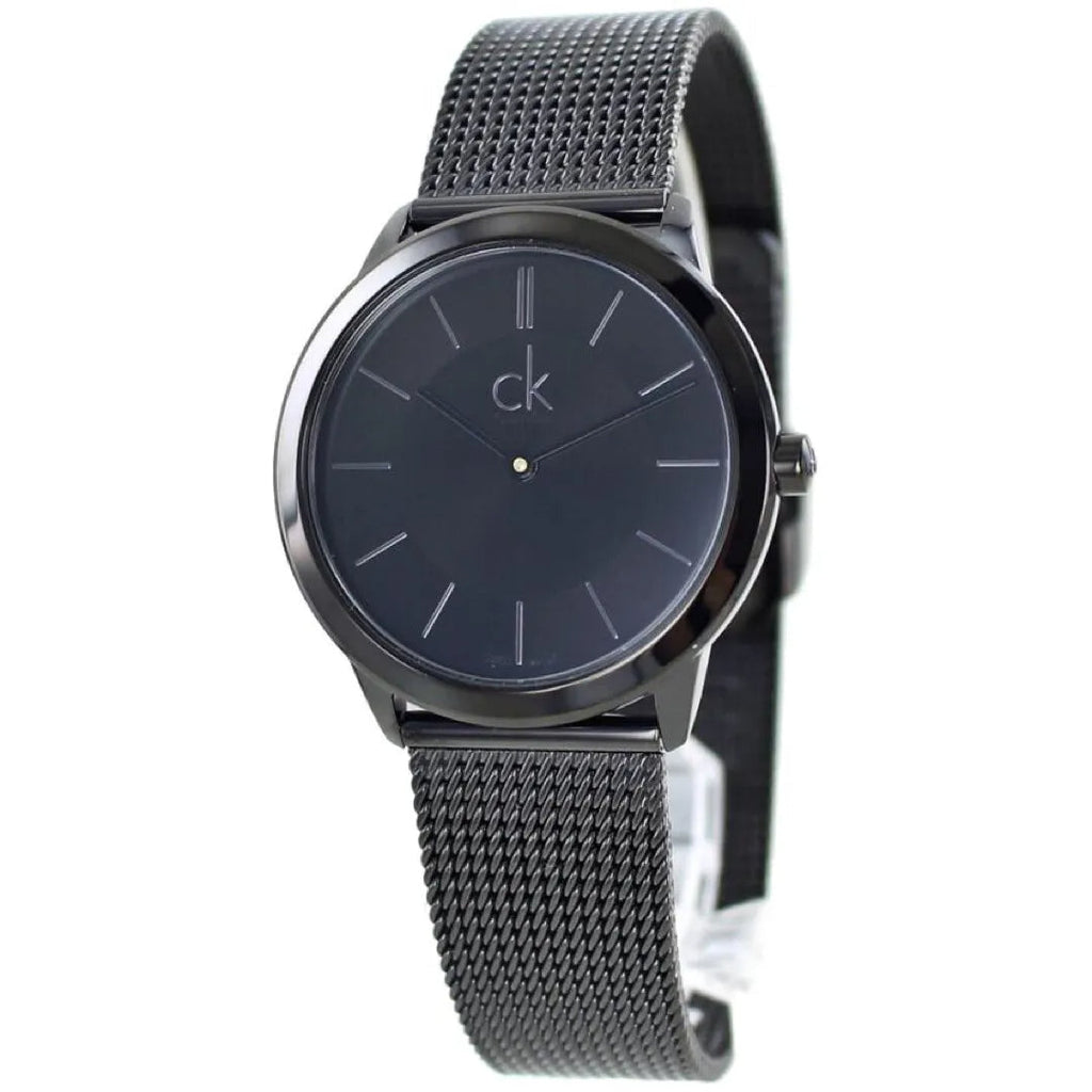 Calvin Klein Minimal Black Dial Black Mesh Bracelet Watch for Men - K3M224B1 Buy Now By Calvin Klein