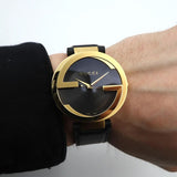 Gucci G Interlocking Grammy Special Edition Black Dial Black Leather Strap Watch For Men - YA133212 Buy Now By Gucci