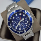 Fossil FB-03 Chronograph Blue Dial Silver Steel Strap Watch for Men - FS5724 Buy Now By Fossil