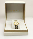 Versace Mini Virtus Quartz White Dial Gold Steel Strap Watch For Men - VET300221 Buy Now By Versace
