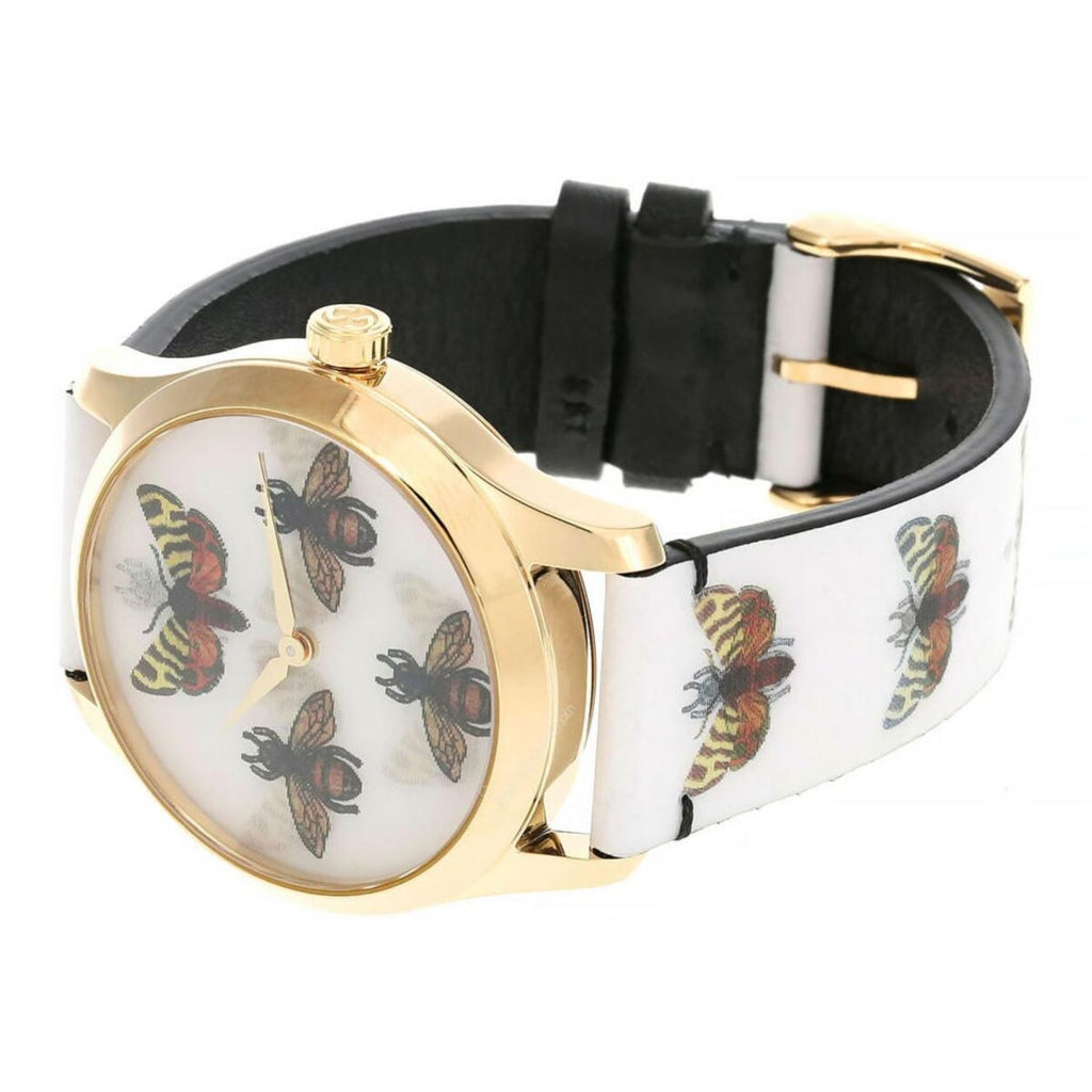 Gucci G Timeless Quartz White Dial White Leather Strap Watch For Women - YA1264109 Buy Now By Gucci