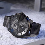 Diesel Mega Chief Chronograph Black Dial Black Mesh Strap Watch For Men - DZ4527 Buy Now By Diesel
