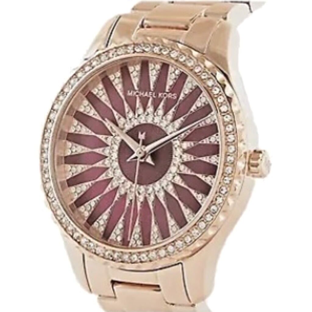 Michael Kors Layton Three Hand Red Dial Rose Gold Steel Strap Watch For Women - MK6893 Buy Now By Michael Kors