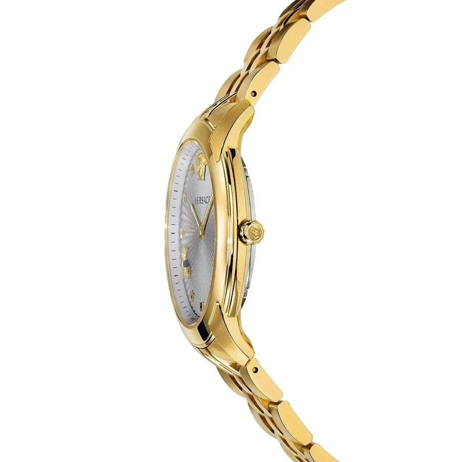 Versace Audrey Quartz Grey Dial Gold Steel Strap Watch for Women - VELR00719 Buy Now By Versace
