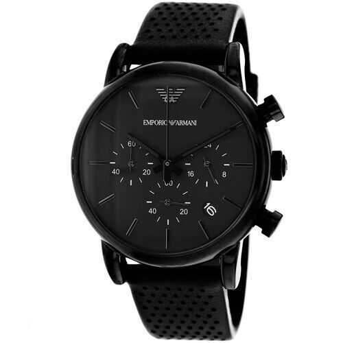 Emporio Armani Luigi Analog Blue Dial Black Leather Strap Watch For Men - AR11351 Buy Now By Emporio Armani