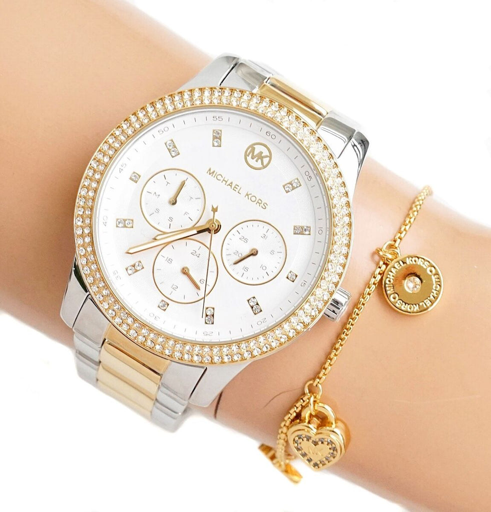 Michael Kors Tibby Multifunction White Dial Two Tone Steel Strap Watch For Women - MK6825 Buy Now By Michael Kors