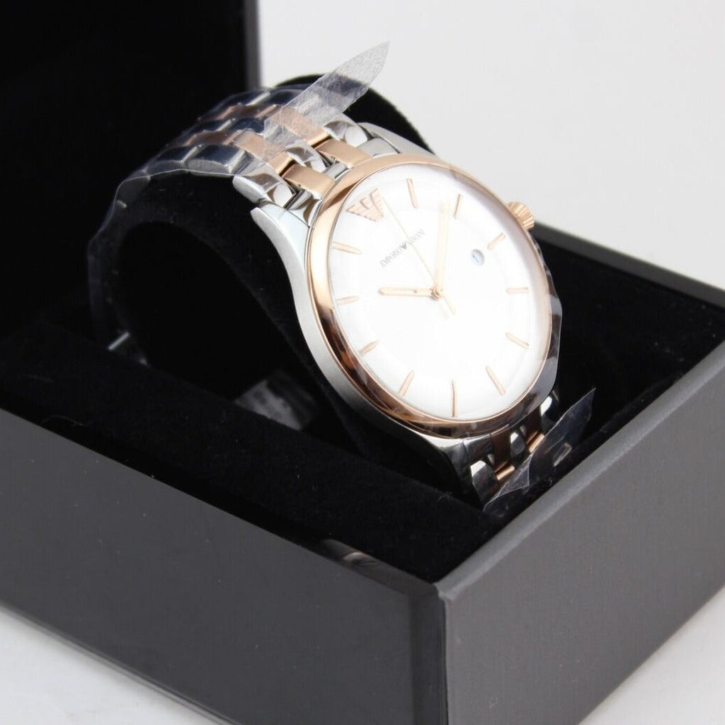 Emporio Armani Lambda Analog Silver Dial Two Tone Steel Strap Watch For Men - AR11044 Buy Now By Emporio Armani