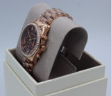 Michael Kors Lexington Chronograph Red Dial Rose Gold Steel Strap Watch For Women - MK7275 Buy Now By Michael Kors