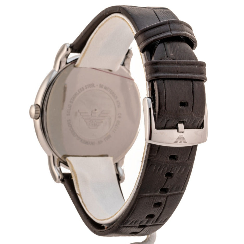 Emporio Armani Luigi Quartz Gray Dial Brown Leather Strap Watch For Men - AR1996 Buy Now By Emporio Armani