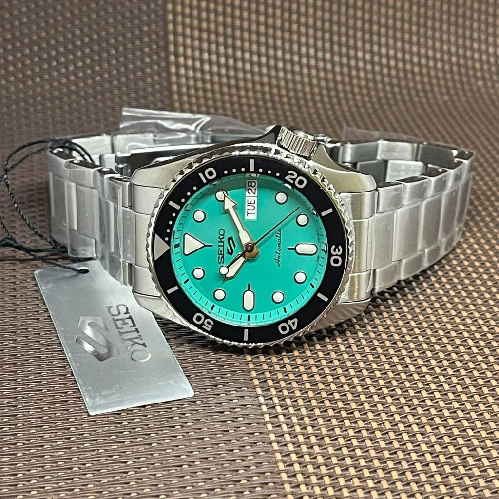 Seiko 5 Sports SKX Midi Automatic Teal Dial Silver Steel Strap Watch For Men - SRPK33K1 Buy Now By Seiko
