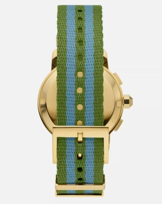 Tory Burch The Tory Chronograph White Dial Two Tone NATO Strap Watch for Women - TBW1037 Buy Now By Tory Burch