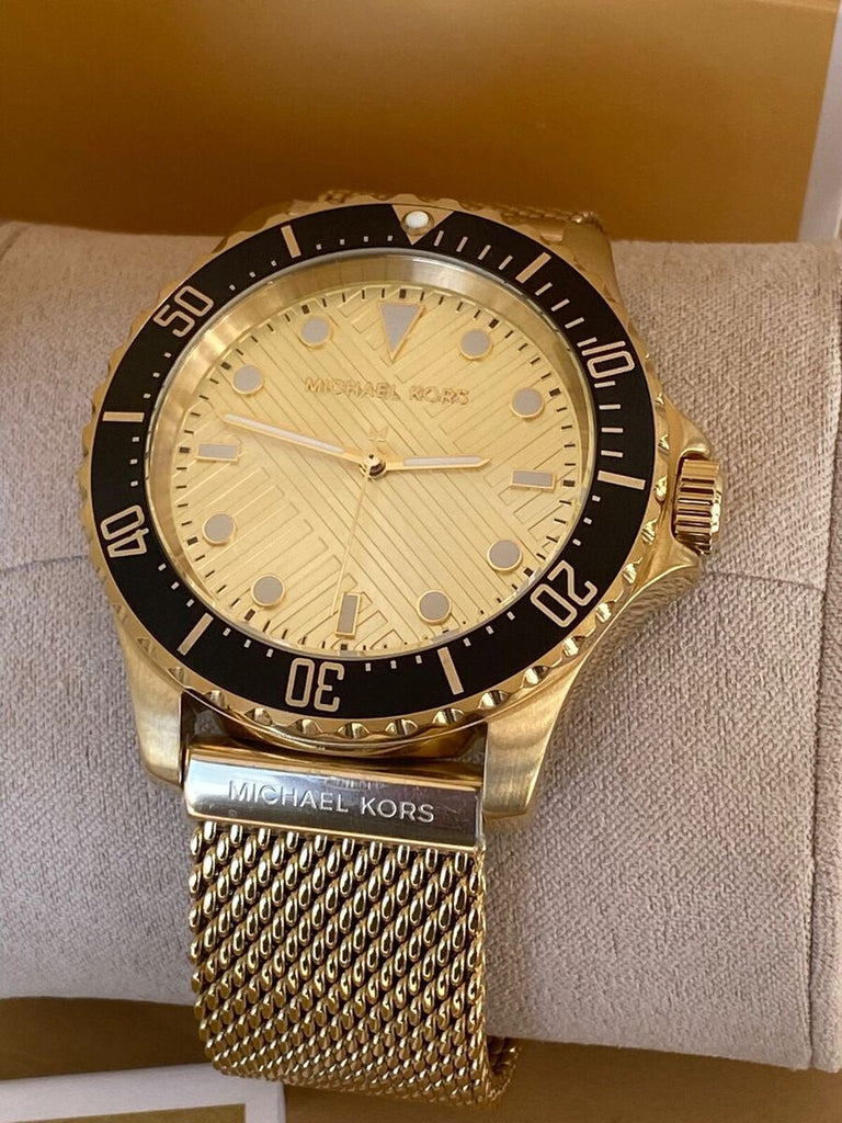 Michael Kors Everest Chronograph Gold Dial Gold Mesh Strap Watch For Men - MK9083 Buy Now By Michael Kors