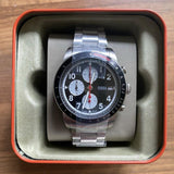 Fossil Sport Tourer Chronograph Black Dial Silver Steel Strap Watch for Men - FS6045 Buy Now By Fossil