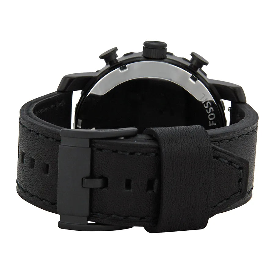 Fossil Nate Chronograph Black Dial Black Leather Strap Watch for Men - JR1354 Buy Now By Fossil