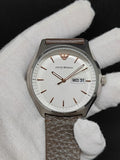 Emporio Armani Dress Quartz White Dial Brown Leather Strap Watch For Men - AR1999 Buy Now By Emporio Armani