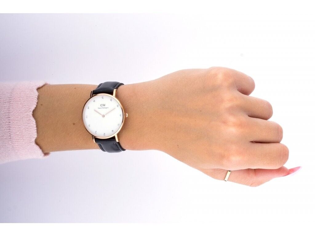 Daniel Wellington Classic Sheffield White Dial Black Leather Strap Watch For Women - DW00100076 Buy Now By Daniel Wellington