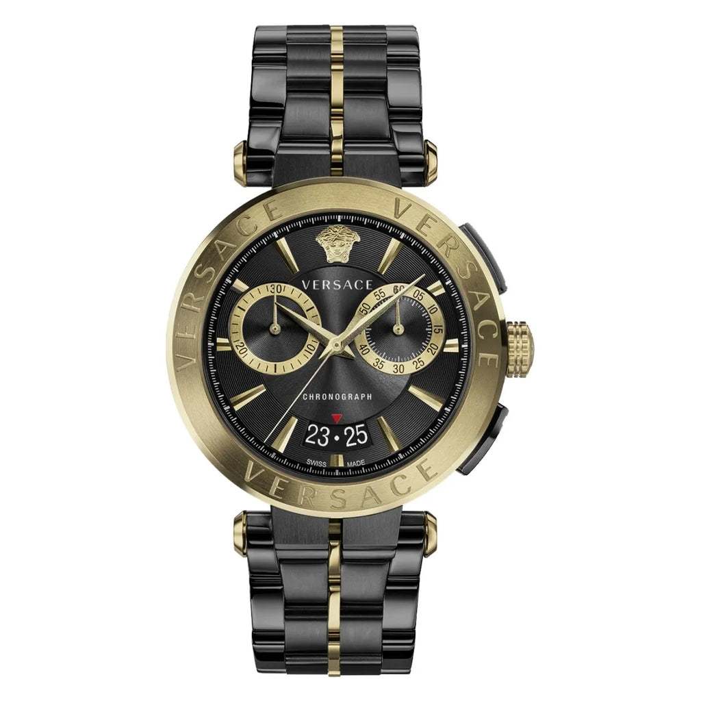 Versace Aion Chronograph Black Dial Black Steel Strap Watch for Men - VE1D01620 Buy Now By Versace