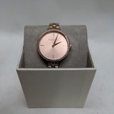 Michael Kors Charley Three-Hand Analog Rose Gold Dial Rose Gold Steel Strap Watch for Women - MK4400 Buy Now By Michael Kors