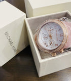 Michael Kors Runway Chronograph White Dial Pink Steel Strap Watch for Women - MK7424 Buy Now By Michael Kors