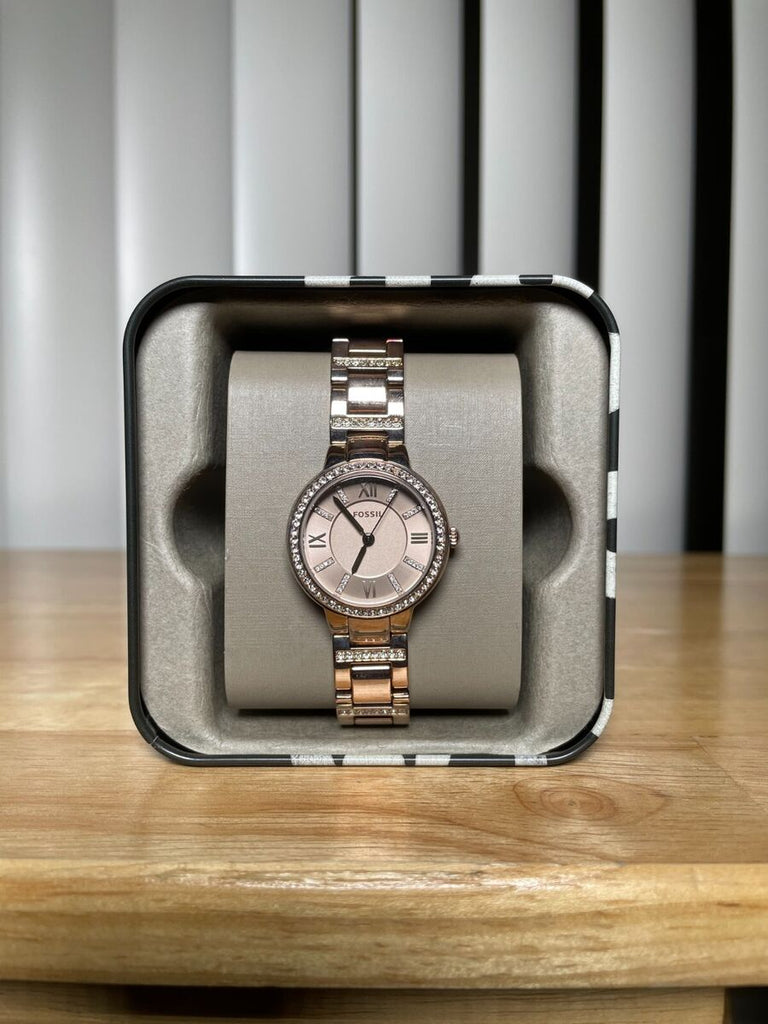 Fossil Virginia Pink Dial Pink Steel Strap Watch for Women - ES4482 Buy Now By Fossil