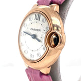 Cartier Ballon Bleu Diamonds White Dial Pink Leather Strap Watch for Women - WE902050 Buy Now By Cartier