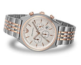 Emporio Armani Zeta Chronograph Quartz White Dial Two Tone Steel Strap Watch For Men - AR1998 Buy Now By Emporio Armani