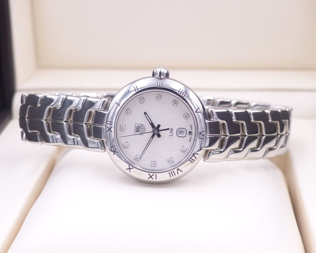 Tag Heuer Link Diamonds Mother of Pearl Dial Silver Steel Strap Watch for Women - WAT1411.BA0954