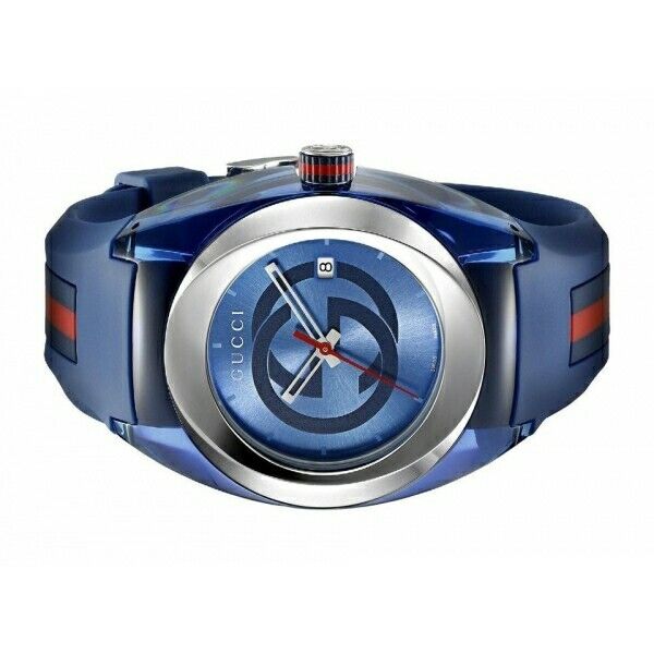 Gucci Sync XXL Quartz Blue Dial Blue Rubber Strap Watch For Men - YA137104 Buy Now By Gucci